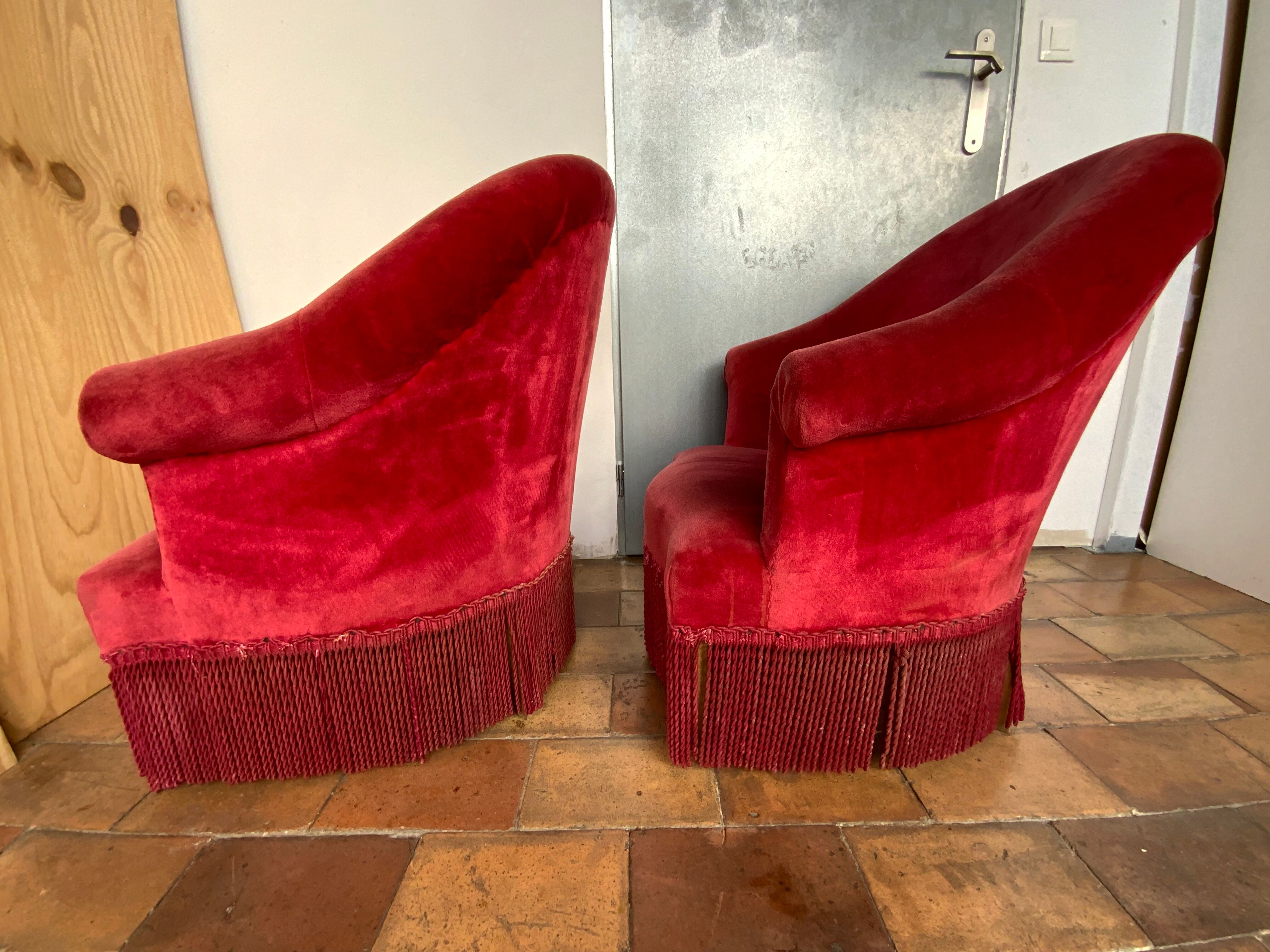 Pair of toad armchairs