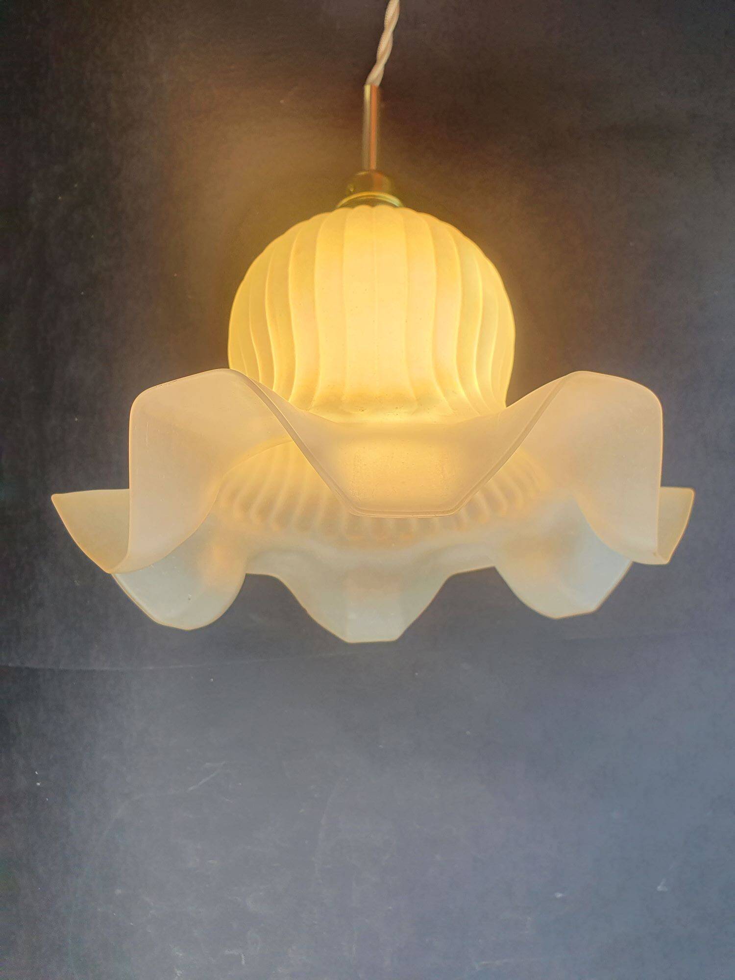 Large Art Deco pendant light from the 1950s, vintage.