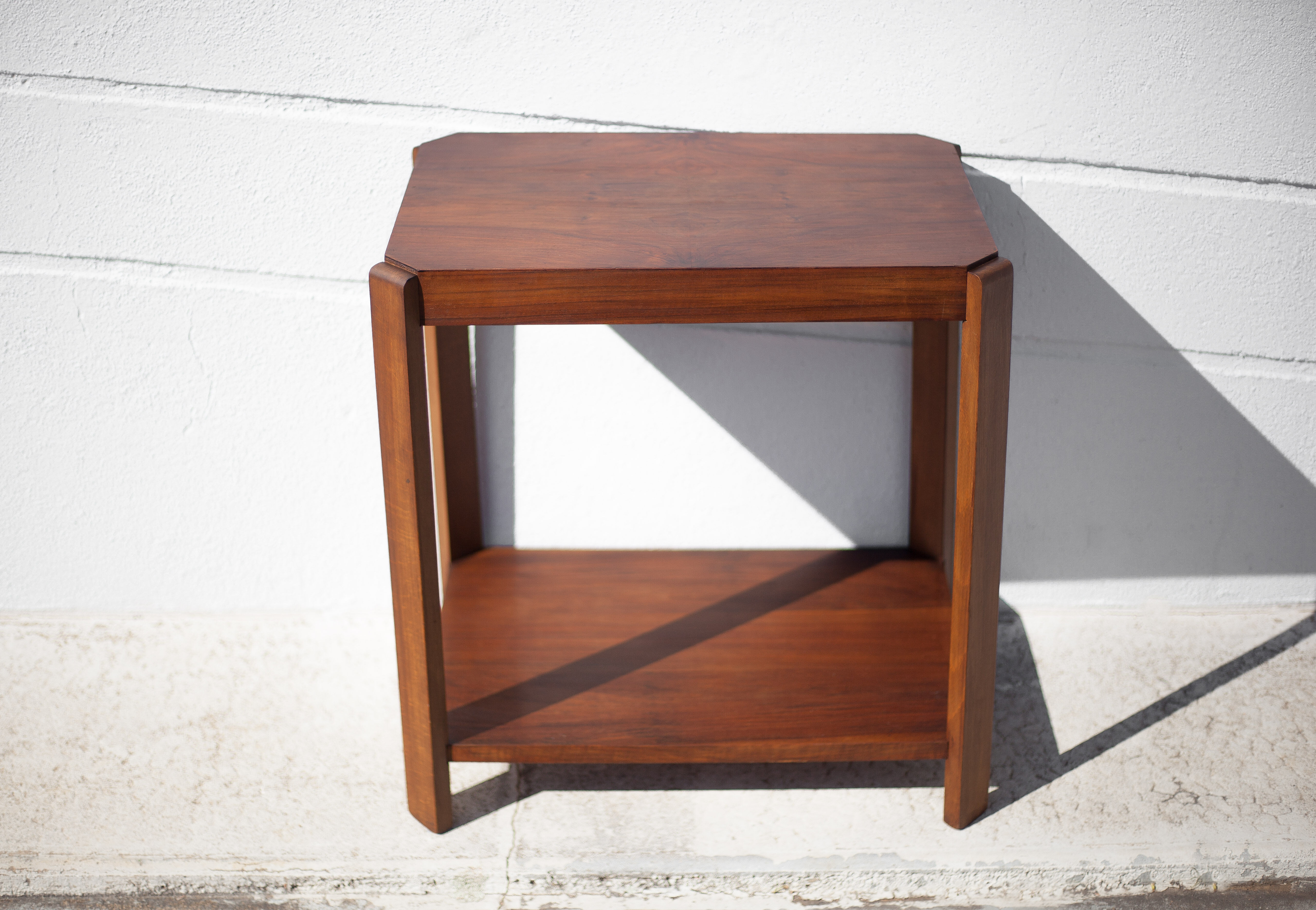 Art deco pedestal table, art deco service, art deco wood furniture, sofa end, interior decoration