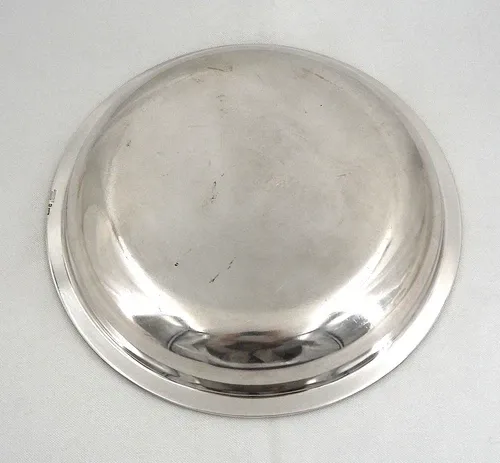 Christofle Perles round hollow plate, bowl, silver-plated salad bowl, excellent condition.