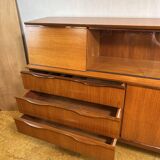 Mid Century Retro Vintage Teak Sideboard 1960 Bureau Flap + Cocktail Bar
