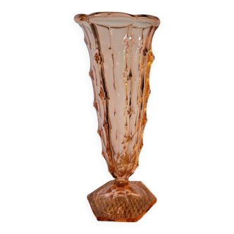 High Art Deco vase pink glass