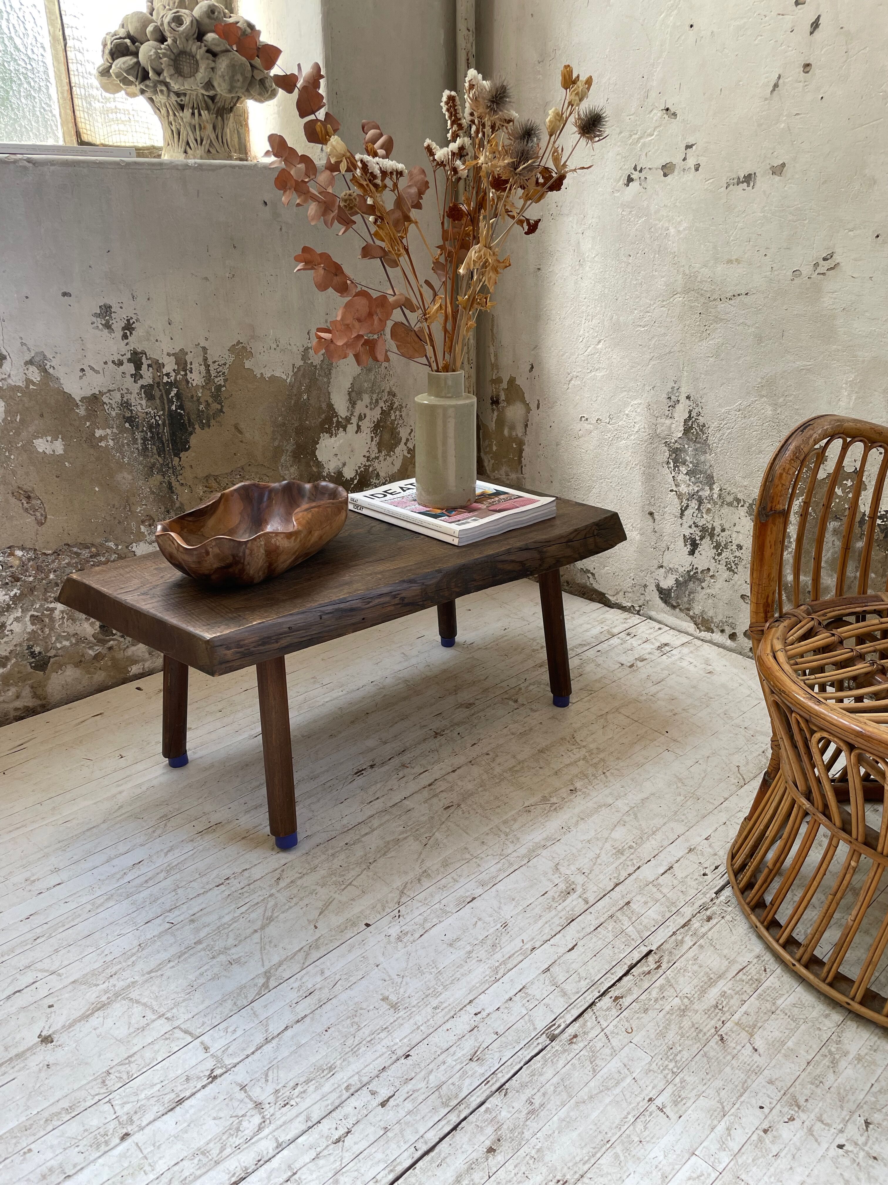 Brutalist oak coffee table