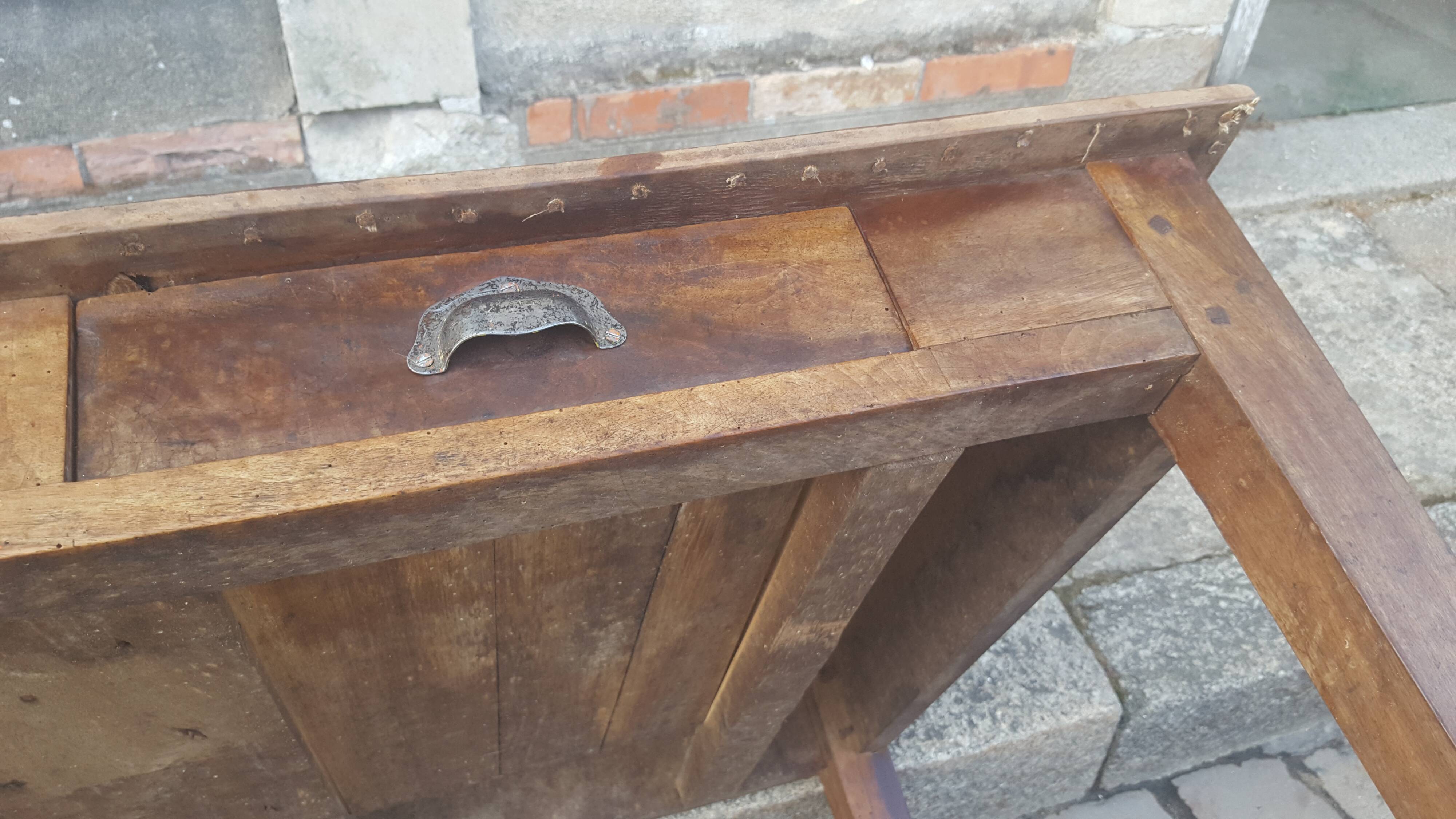 Farm table coffee table with drawers