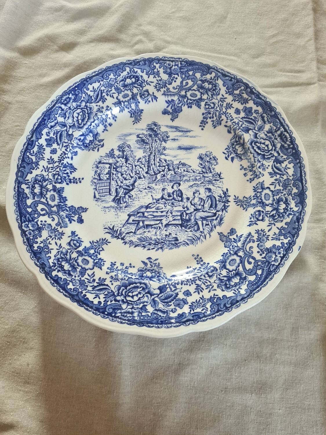Lunéville blue English dinner plates