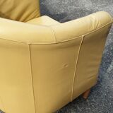 Camel leather club armchair