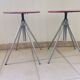 German red leather swivel filigree rotating height adjusting stools by Hailo 1960s, Set of 2