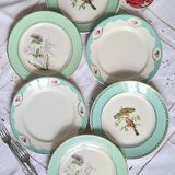 Assiettes plates anciennes dépareillées en faïence
