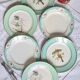 Old mismatched earthenware dinner plates