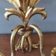 Pair of vintage 70s wall lights in gold metal