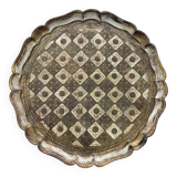 Round Florentine wooden tray