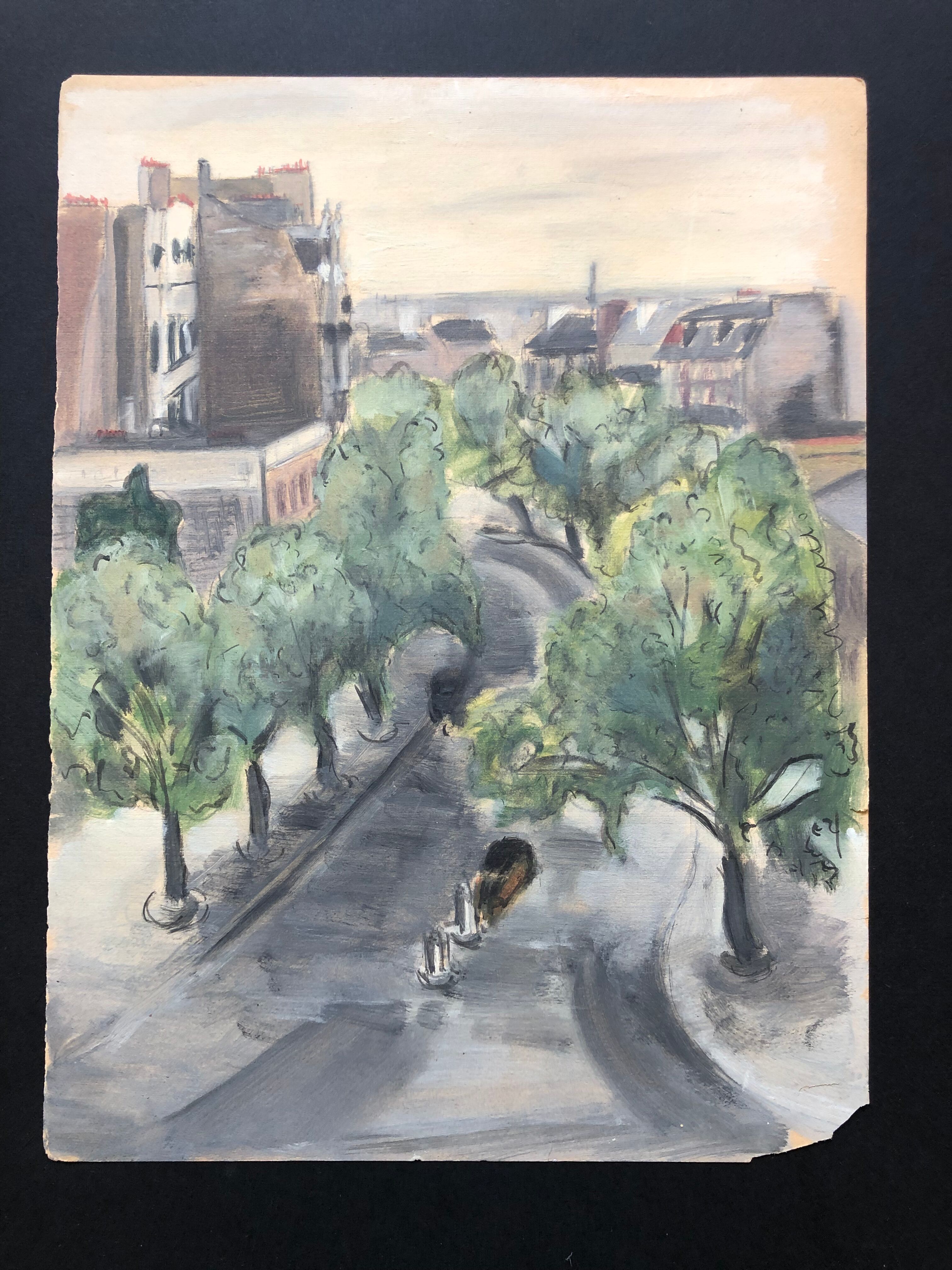 Gouache rue de paris