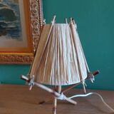 Vintage lamp with raffia lampshade