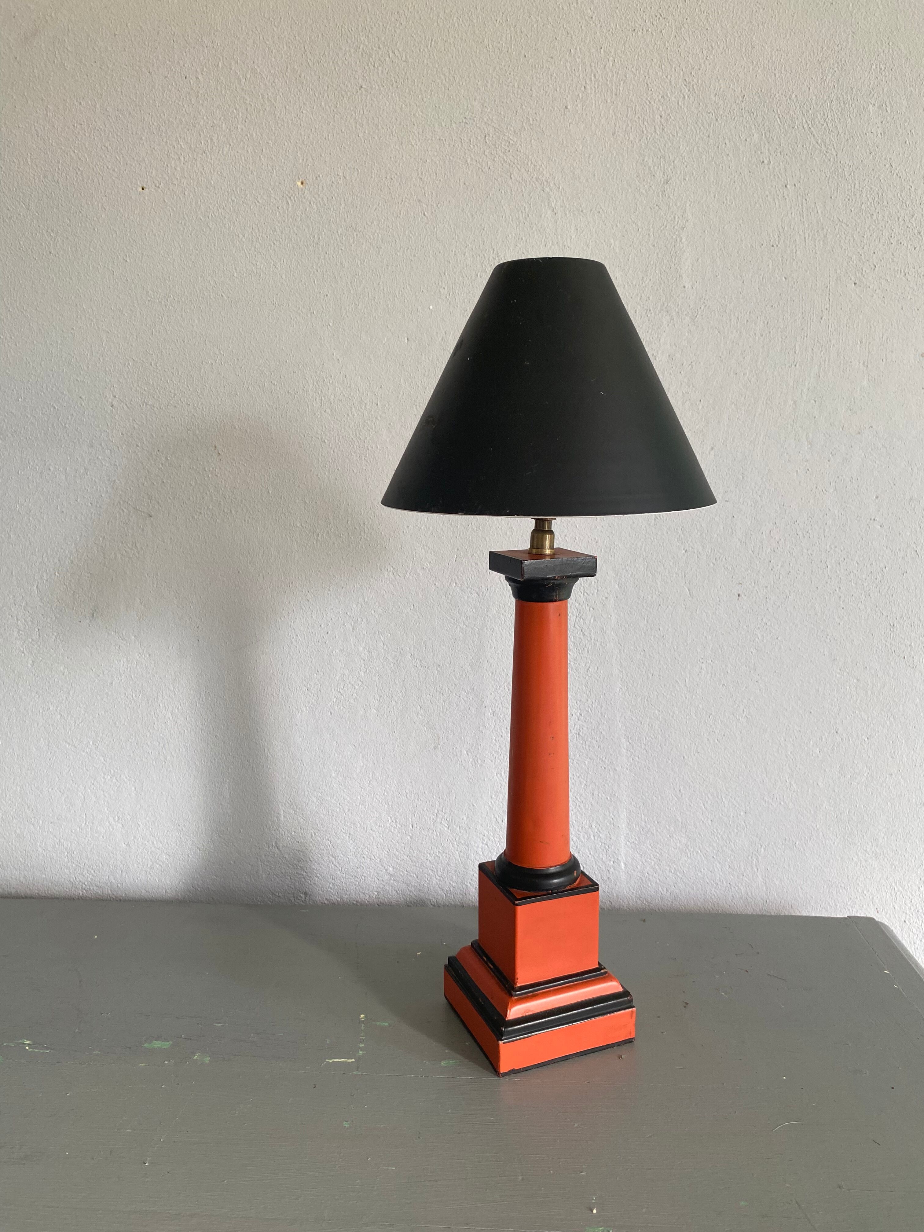 Foot and lampshade painted metal, fabric cable 2 m