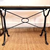 Table bistrot italienne en marbre et fonte