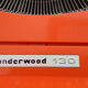 Portable typewriter, functional, Underwood 130, red