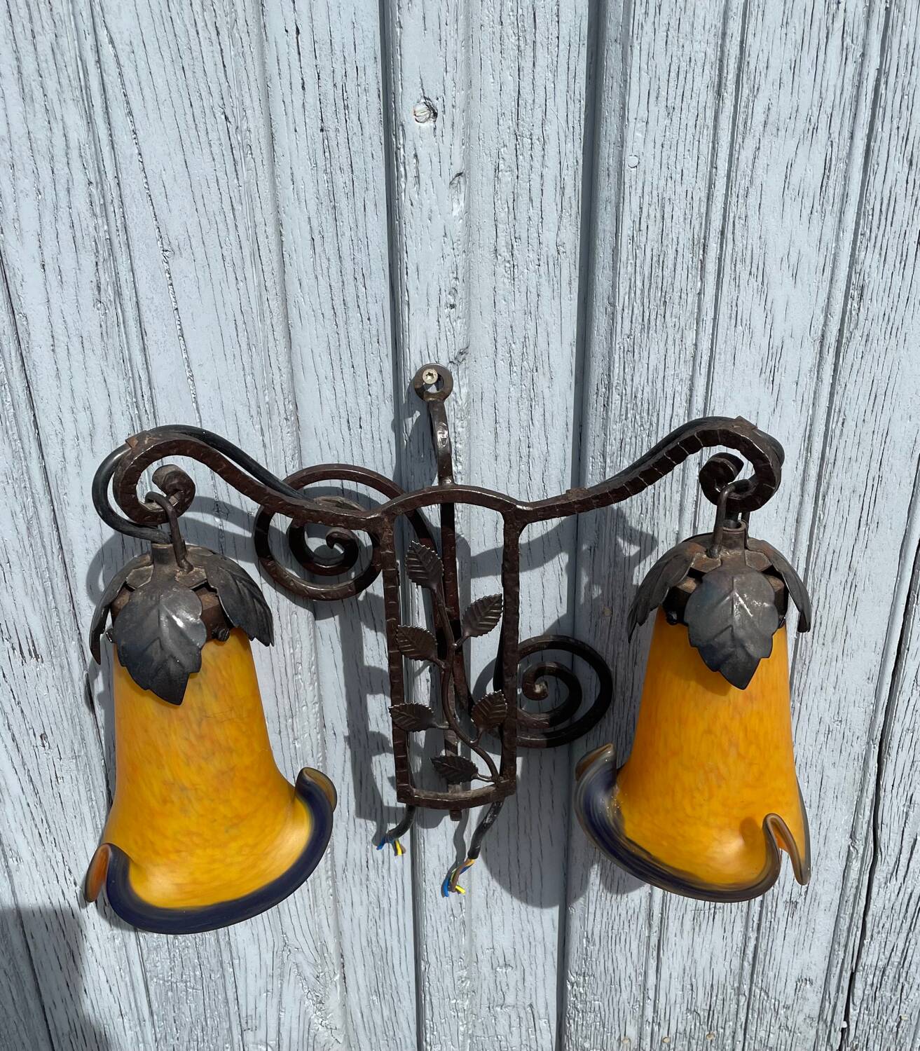 Applique vigne en fer forgé art nouveau