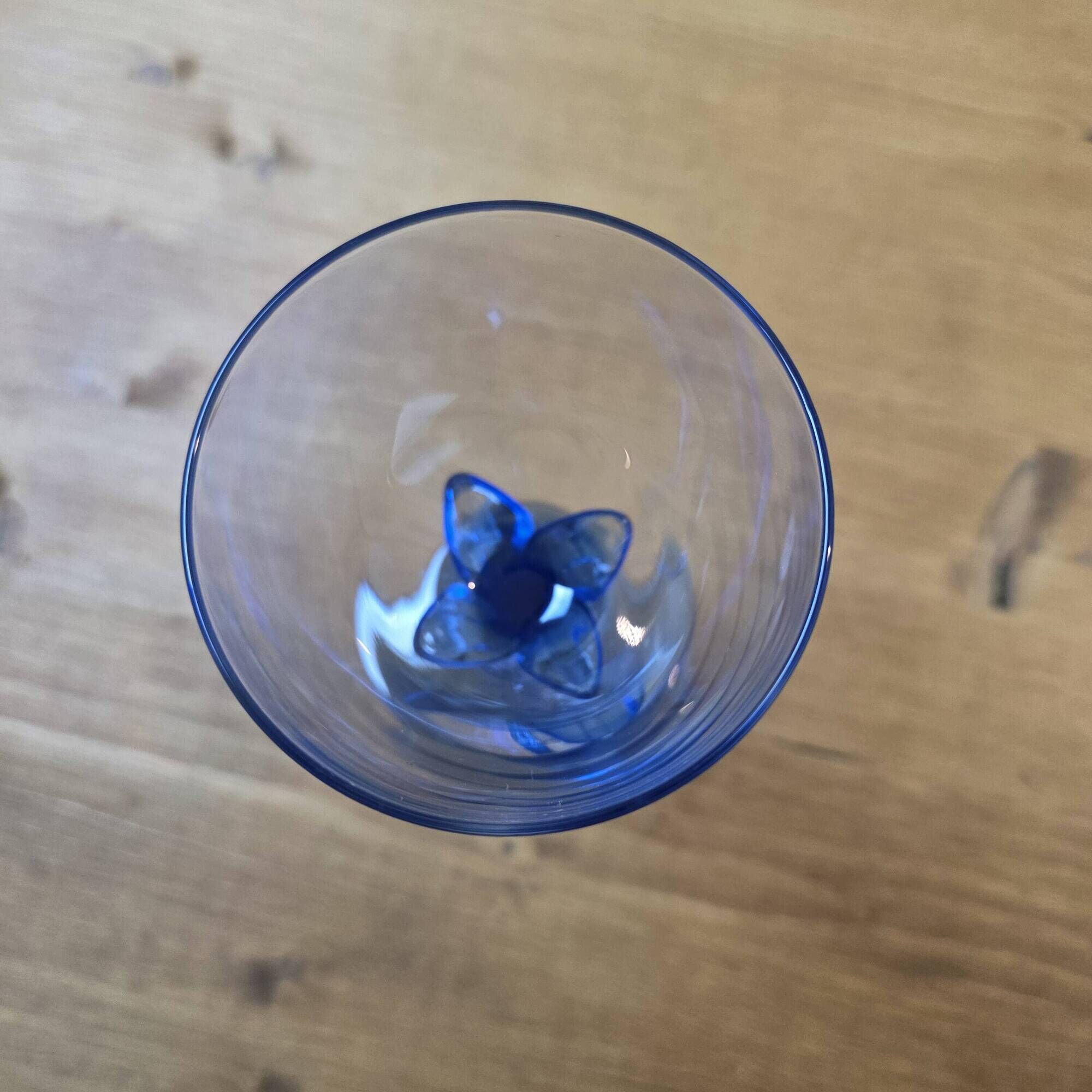 Service of 30 blue footed glasses.