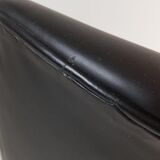 Armchair Artifort model Theo Ruth black leather skaï