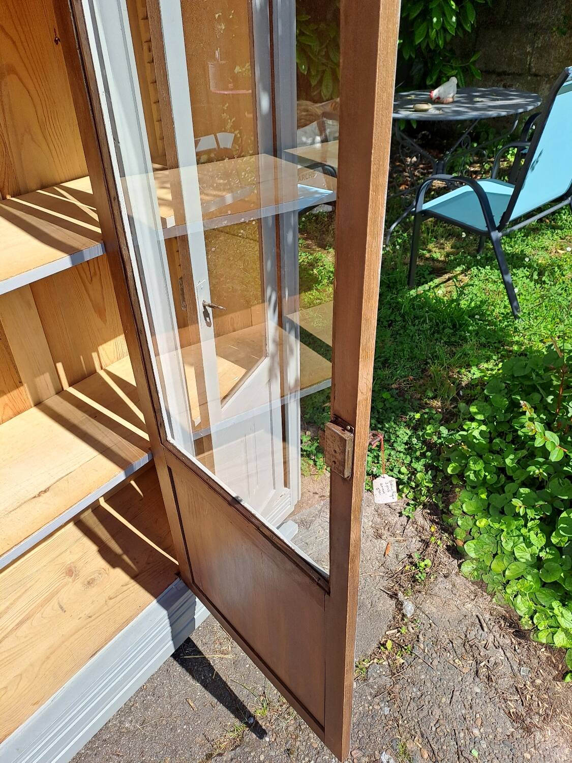 Art Deco 3-door glass bookcase