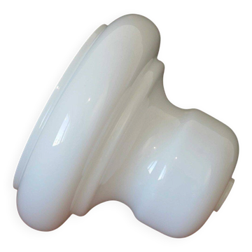 Vintage White Glass Pendant Shade, Large Glossy Glass Lampshade, 1970s–80s Yugoslavia, Diy Lighting