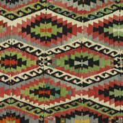 Turkish Kilim Yuruk Vintage 155x293 cm Geometric Red Green Yellow