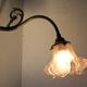 Brass and glass swan neck wall light
