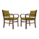 1940s Pair of Restored Beech Art Deco Armchairs ,Czechoslovakia