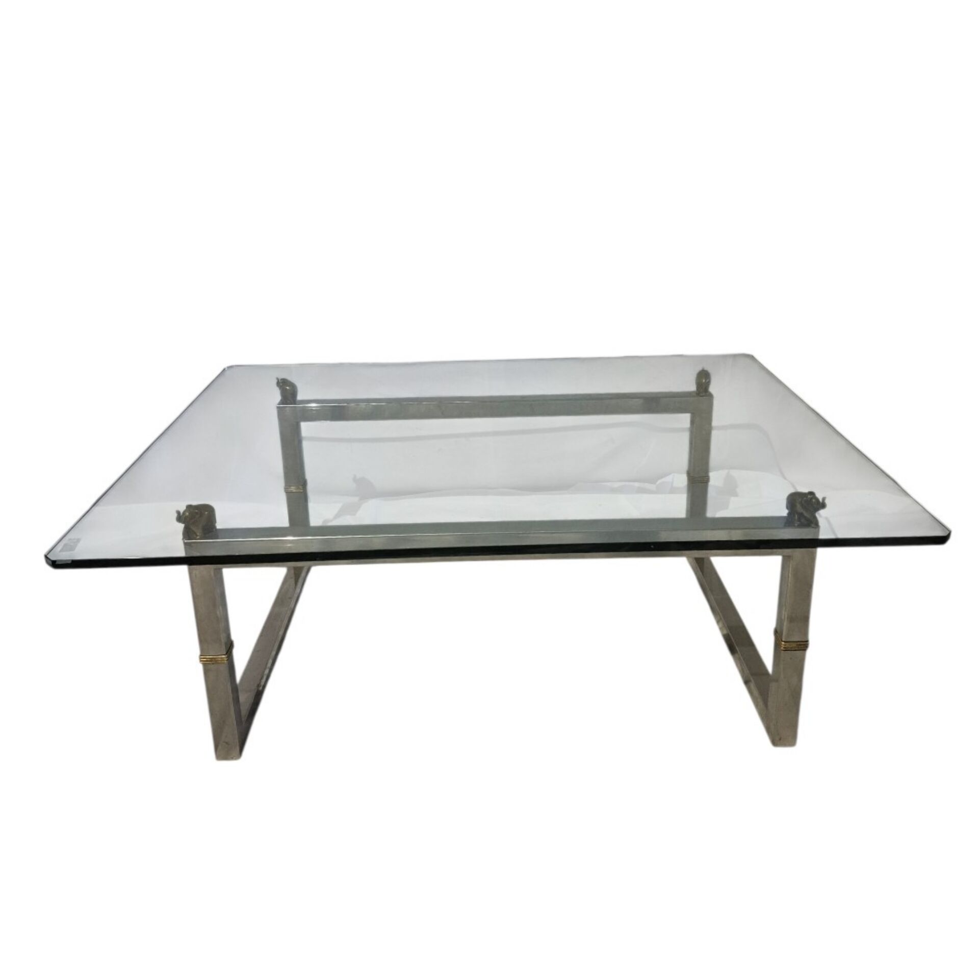 Table basse en verre éléphant Biri T29 de Peter Ghyczy, rare, 120x90 cm.