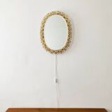 Illuminated floral mirror by Palwa