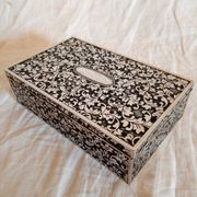 Silver metal jewelry box from the 50s
