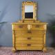 Art nouveau style baltic pine chest of drawers with mirror