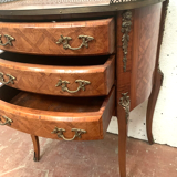 Louis XV style half-moon chest of drawers in marquetrya bottom of cubes XX century