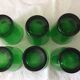 Set of six green glasses