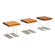 Ensemble de trois tables d'appoint en plexiglas et bois d'orme 1970 France