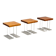 Ensemble de trois tables d'appoint en plexiglas et bois d'orme 1970 France