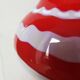 Vintage Murano Glass Vase: Red & White Stripes, 1970s Space Age Decor
