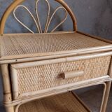 Pair of rattan bedside tables
