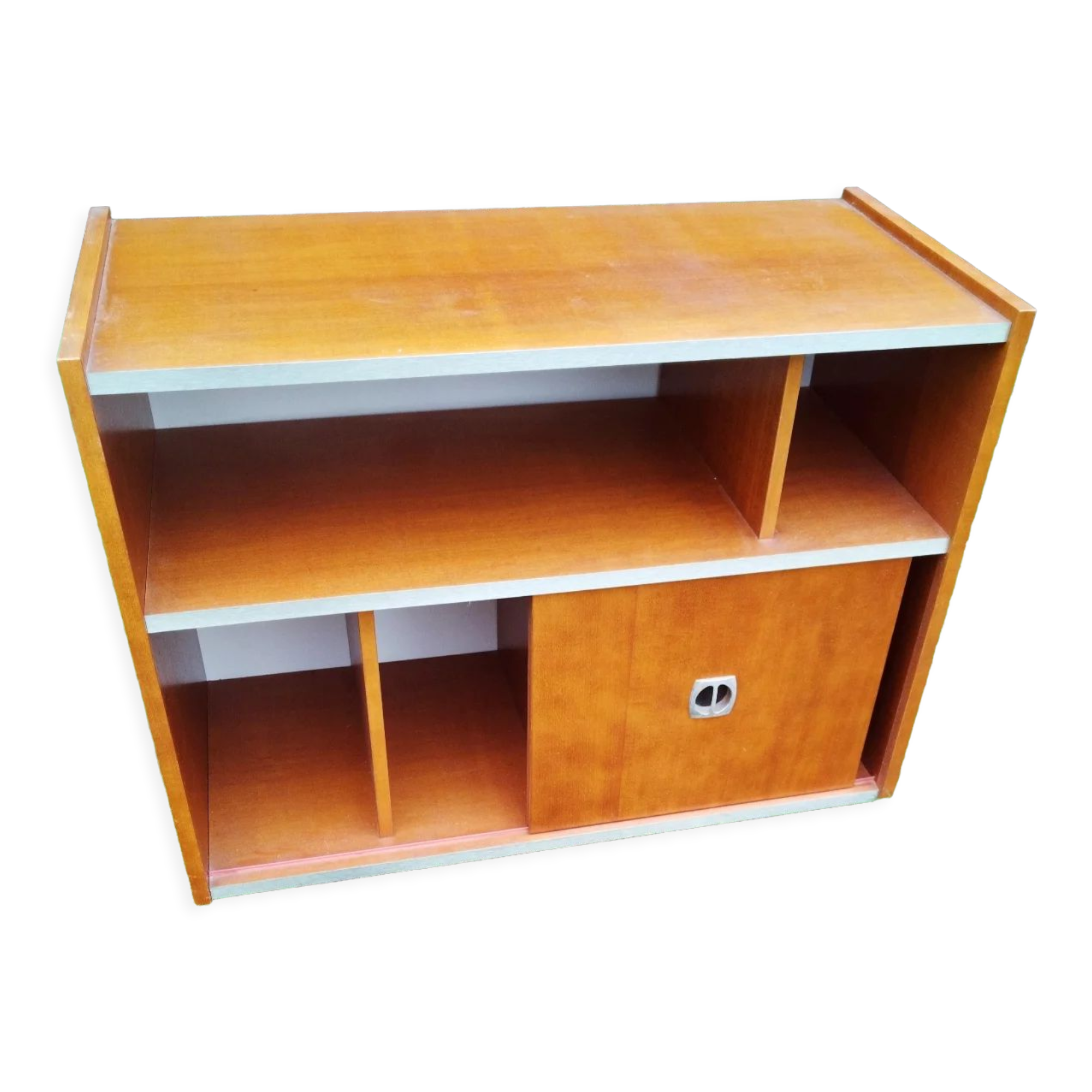 Meuble hi-fi, vynile en Teck