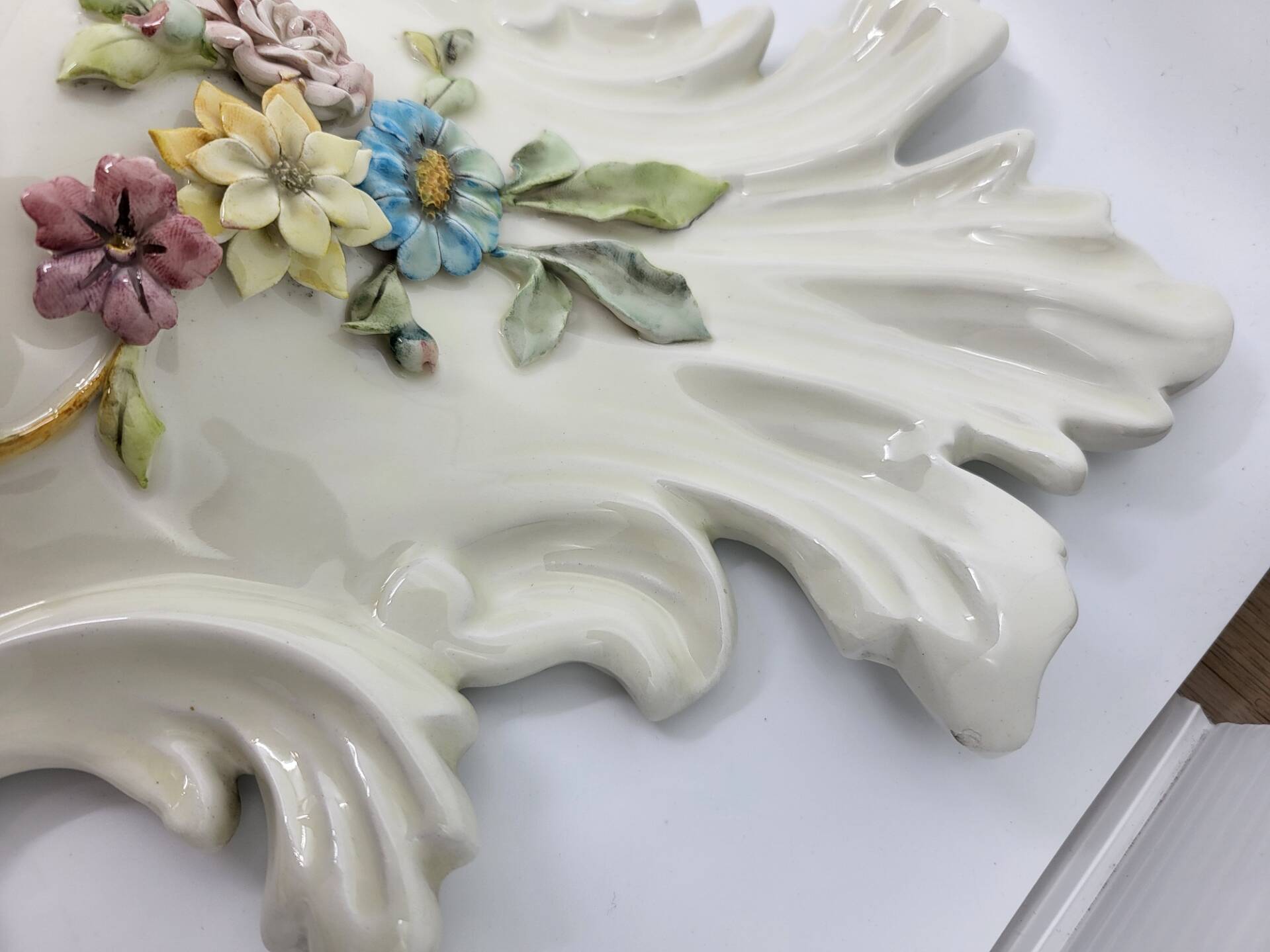 Farnesiana Mirror by Carlo Corvi in ceramic Italy 1950