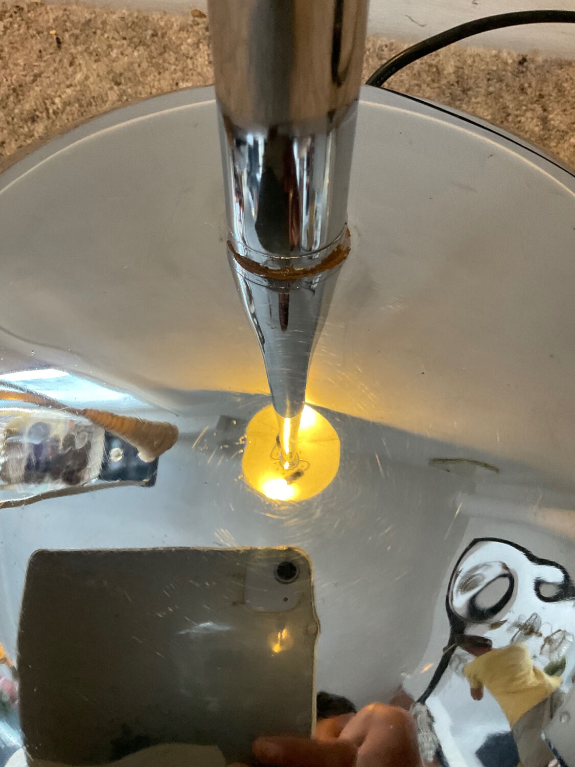 Vintage chromed metal floor lamp from the 60s-70s