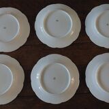 Set of six porcelain dessert plates from Châtres-sur-Cher, Gaston Sai