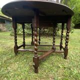 17th century style oval folding oak table