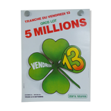 Original National Lottery poster Friday 13 trefle has 4 sheets 1985