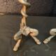 Pair of candlesticks with snakes, gilded bronze 19th century