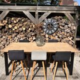 High table, island in wood and metal