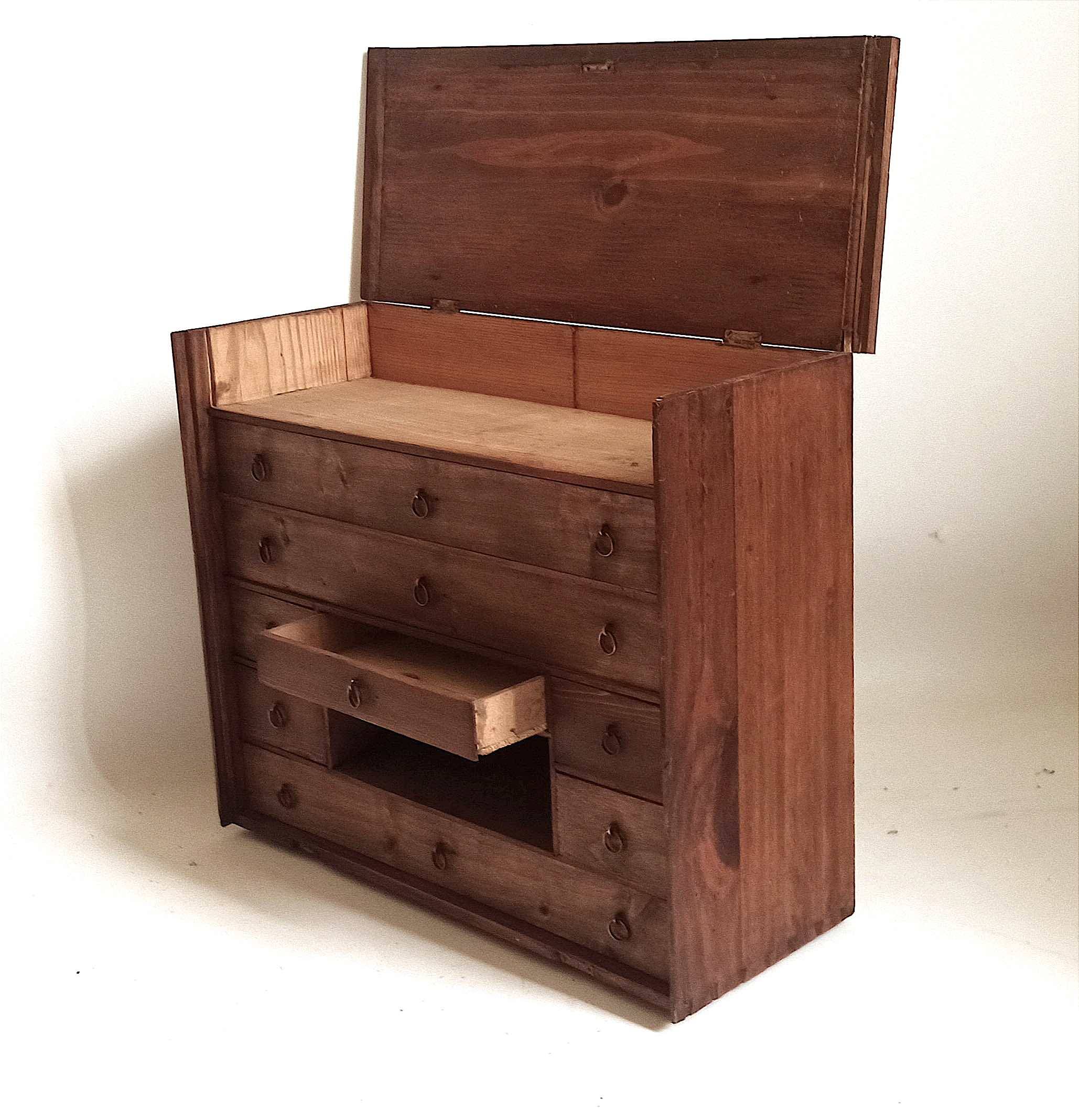 Small piece of professional furniture (watchmaker) 1930s Width 49.5 cm Height 41.5 cm