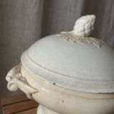 White iron earthenware soup tureen from Digoin and Sarreguemines late 19th century
