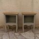 Pair of restored antique bedside tables, carefully refurbished. Painted in grey-green.