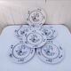 6 flat plates, Limoges porcelain, Bernardaud, Beijing No. 1